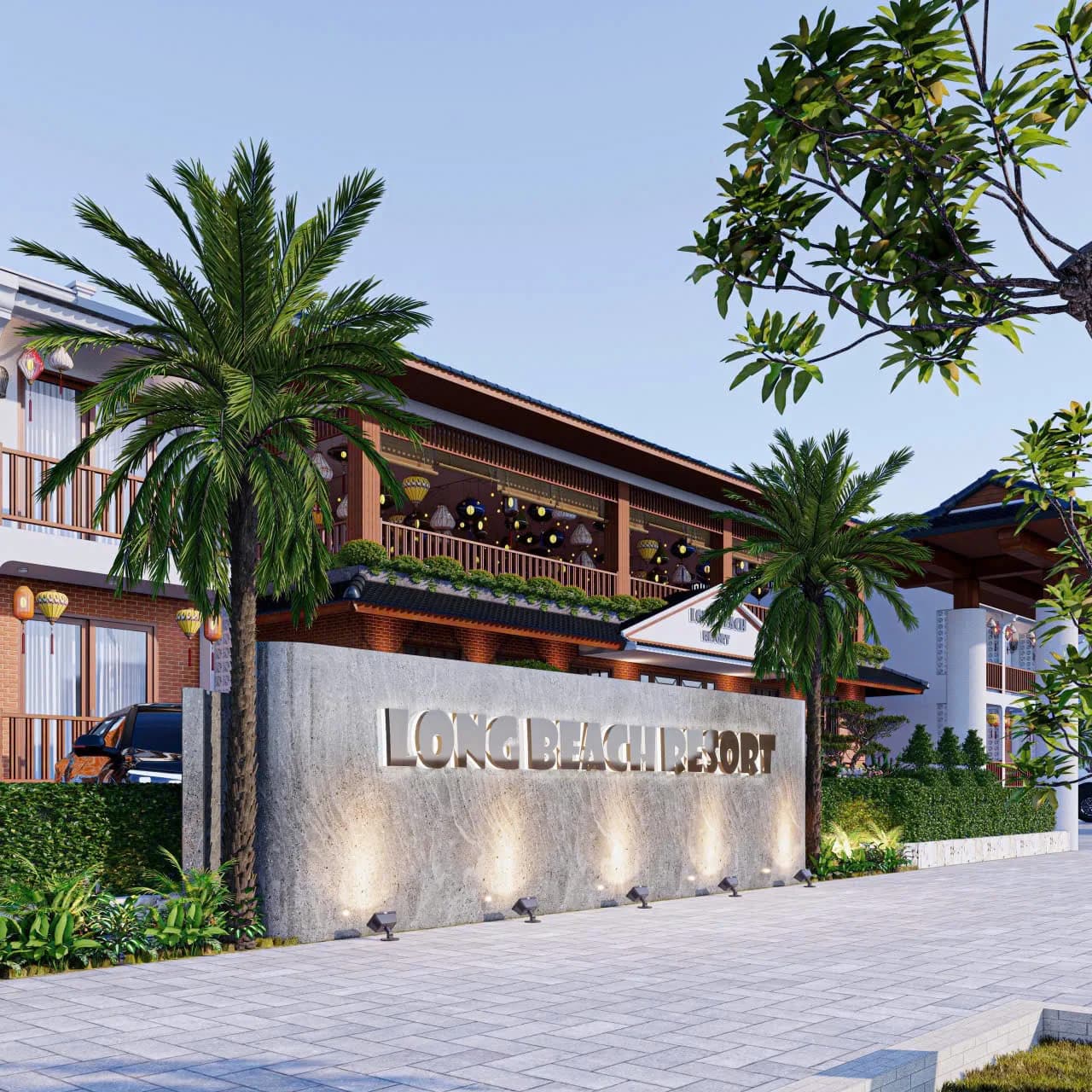 Rendering, Long Beach Resort — Long Beach Resort sign