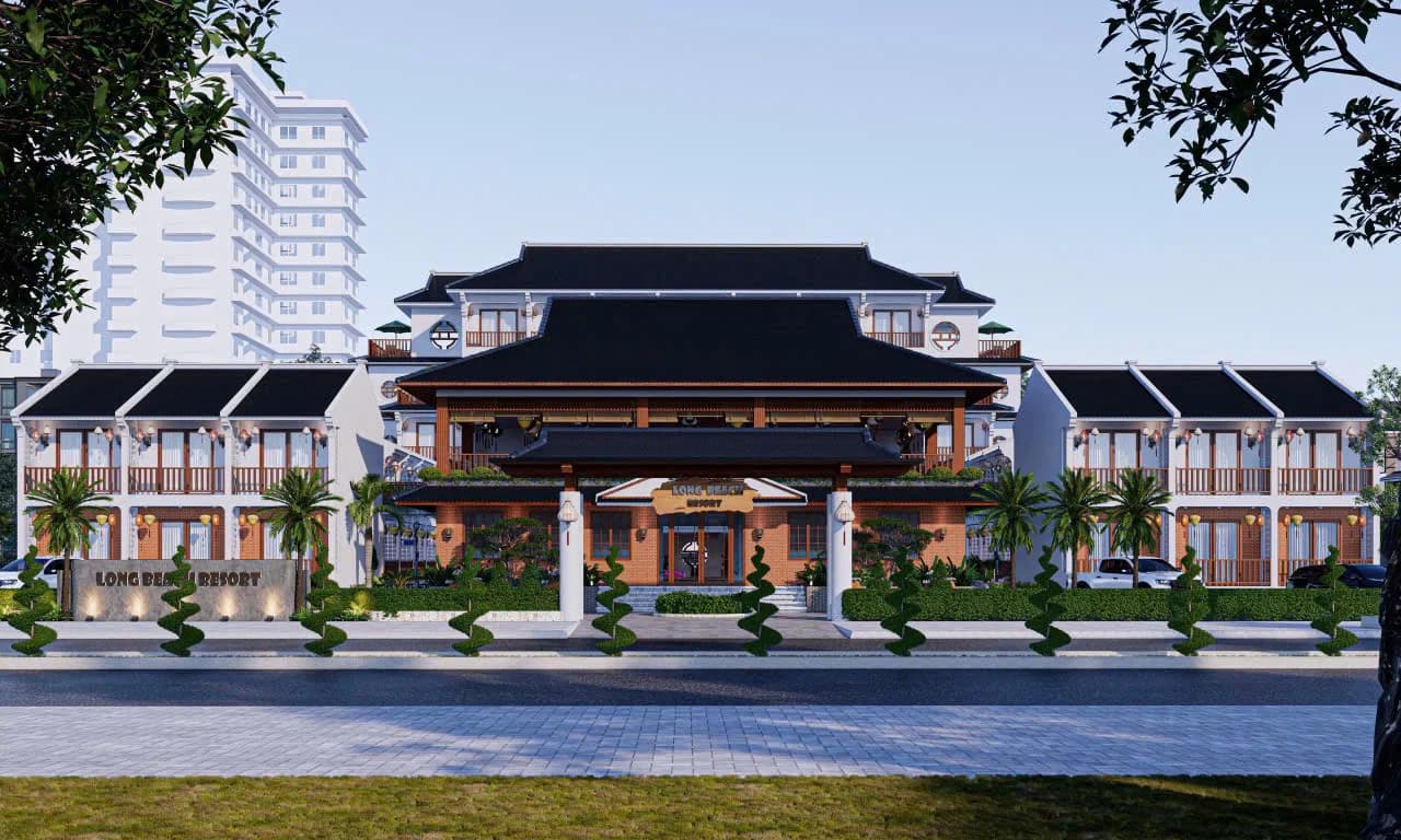 Rendering, Long Beach Resort — Main block elevation